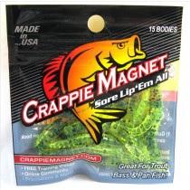 Leland Crappie Magnet 1.5" 15ct Chartreuse Black Flake