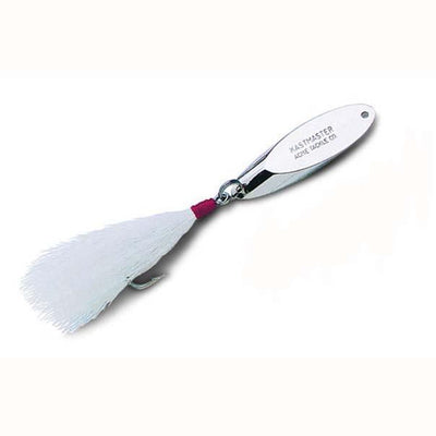 Acme Kastmaster Spoon w-Teaser Tail 1-8oz Chrome-White-Hard Baits-Acme Baits-Bass Fishing Hub