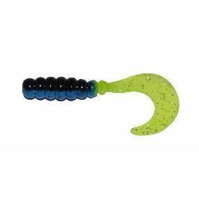 Big Bite Fat Grub-Crappie Baits-Big Bite Baits-2-Black/Blue/Chartreuse Silver-10ct-Bass Fishing Hub