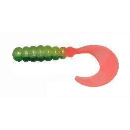 Big Bite Baits Fat Grub 2 10ct Pearl/Chartreuse