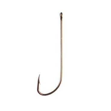 Eagle Claw 2x Long Shank Offset Hook, Bronze, Size: 1
