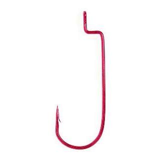 Eagle Claw Pro Worm Round Bend Red 5ct Size 1-0-Hooks-Eagle Claw-Bass Fishing Hub