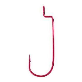 Eagle Claw Pro Worm Round Bend Red 5ct Size 2-0-Hooks-Eagle Claw-Bass Fishing Hub