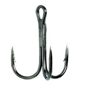 Eagle Claw Treble Round Bend 3X Black Platinum 5ct Size 2-Hooks-Eagle Claw-Bass Fishing Hub