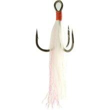 Gamakatsu Treble Hook Feathered White-Red Size 2 2ct-Hooks-Gamakatsu Hooks-Bass Fishing Hub