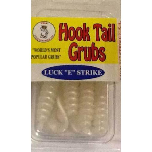 Luckie Strike Curl Tail Grub 3" 10ct Pearl-Soft Baits-Luck"E" Strike Baits-Bass Fishing Hub