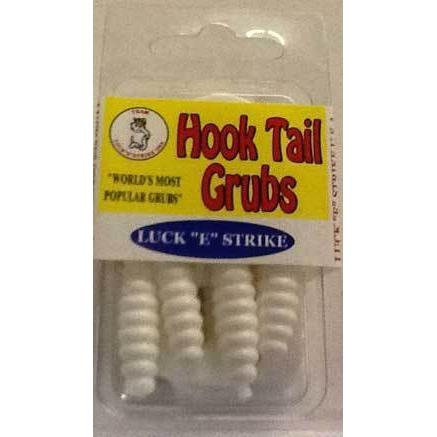 Luckie Strike Curl Tail Grub 3" 10ct White-Soft Baits-Luck"E" Strike Baits-Bass Fishing Hub
