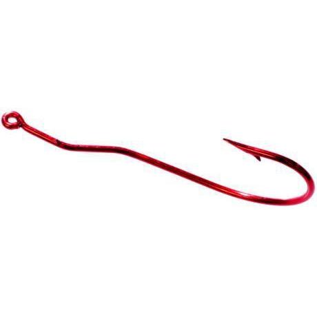 Tru Turn Worm Hook Red Size 1-0 6ct-Hooks-Tru Turn Hooks-Bass Fishing Hub